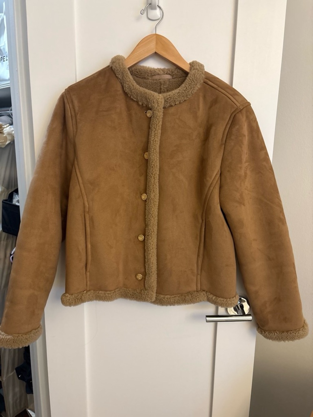 ABERCROMBIE Tan Faux Shearling Jacket